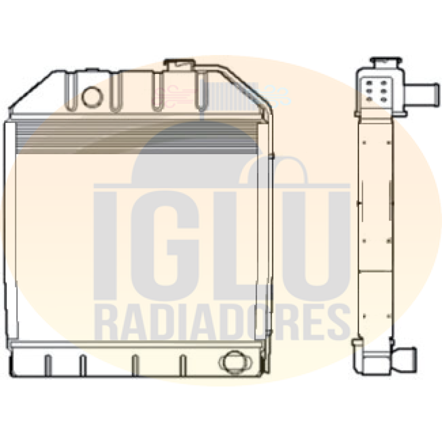 Radiador Trator Ford / New Holland 5600 / 5610 / 6600 / 6610 (C7NN8005L)