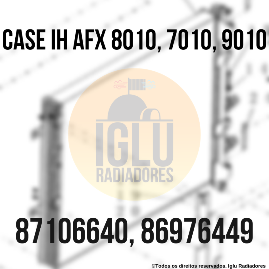 Radiador de Óleo Colheitadeira Case AFX 8010, 7010, 9010 (87106640 , 86976449)