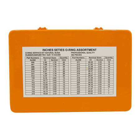 anéis de vedação - kit de anéis polegada nitrílica