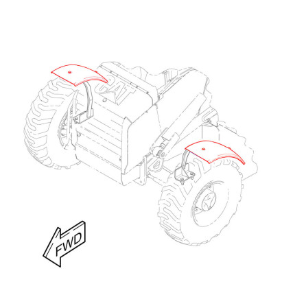 Paralama Dianteiro Para Caterpillar 416E FiberGlass - 1624004