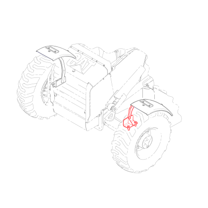 Suporte de Paralama Dianteiro Esquerdo Para Caterpillar 416 e 416F2 - 4643226