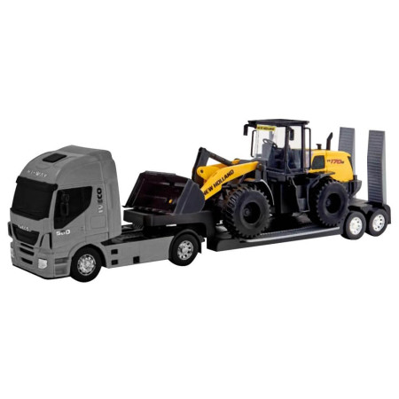Caminhão Plataforma Iveco e Pá Carregadeira W170B New Holland (Brinquedo)
