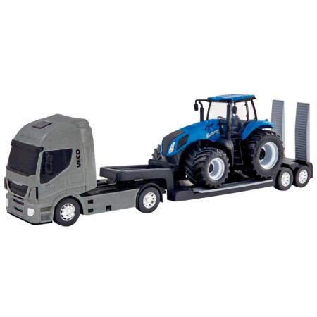 Caminhão Plataforma Iveco e Trator Agrícola T8 430 New Holland (Brinquedo)