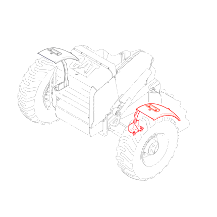 Kit Suporte e Paralama Dianteiro Esquerdo Para Caterpillar 416 e 416F2 - 4643226 e 4643254