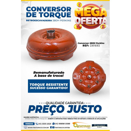 D81693 - Conversor de Torque da Perkins para Retroescavadeira Case 580H