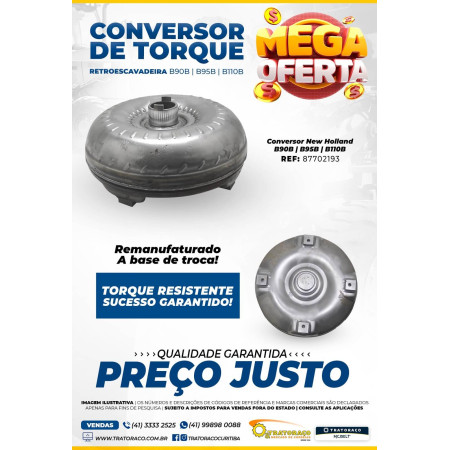 87702193  - Conversor de Torque Retroescavadeira New Holland B90B - B95B - B110B