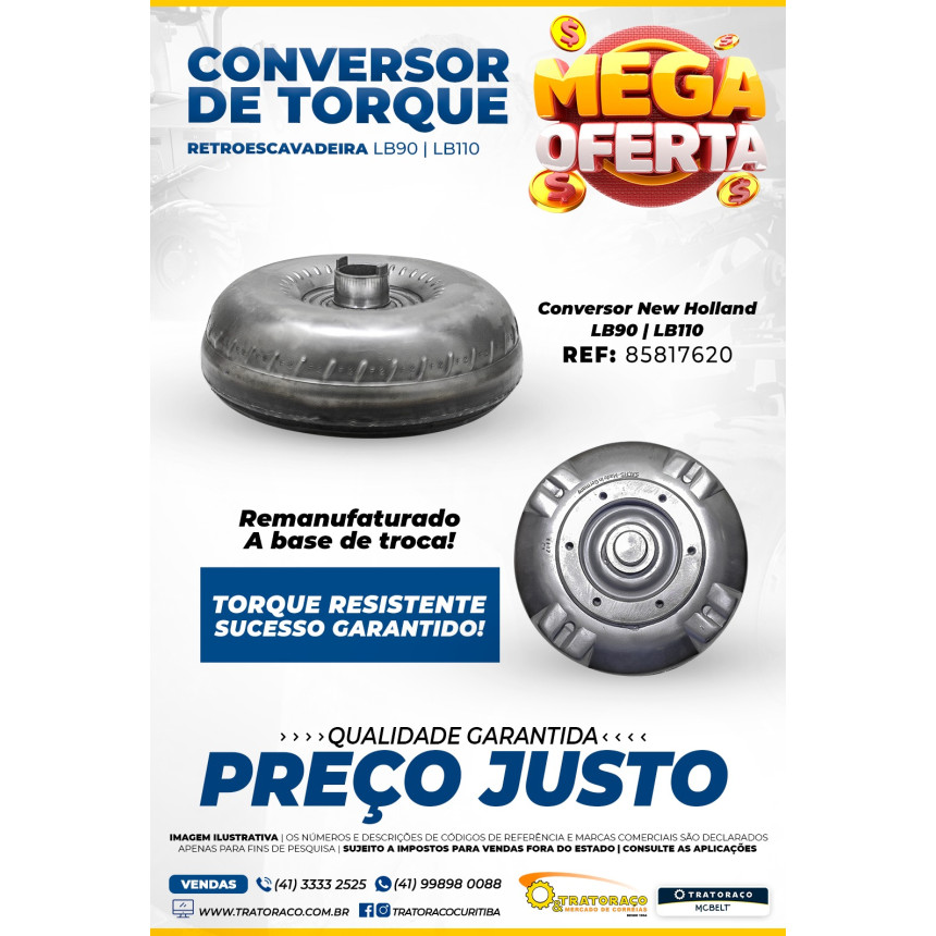 85817620  - Conversor de Torque Retroescavadeira New Holland LB90 - LB110