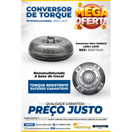 85817620  - Conversor de Torque Retroescavadeira New Holland LB90 - LB110