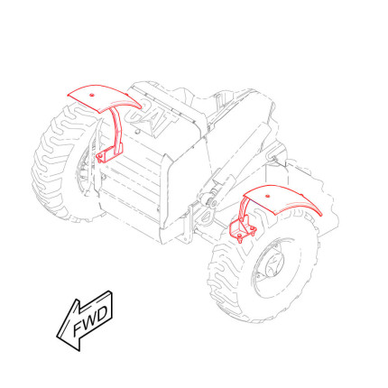 Paralamas Dianteiros e Suportes P/ Caterpillar 416E - 1624004 - 2221801 - 2221802