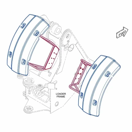 Jogo Completo De Paralamas Dianteiros Para Carregadeiras Caterpillar – 2149563 e 1409296