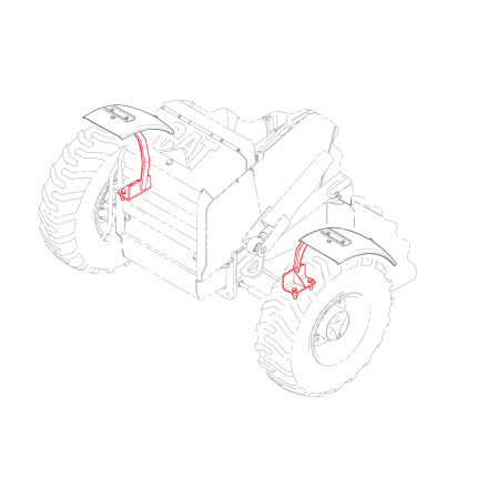 Jogo Suportes dos Paralamas Dianteiros Retroescavadeira 416 416F2 420F2 Caterpillar