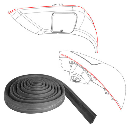 Borracha de Vedação Paralamas Traseiros Caterpillar 416E - 2200738 e 2443113