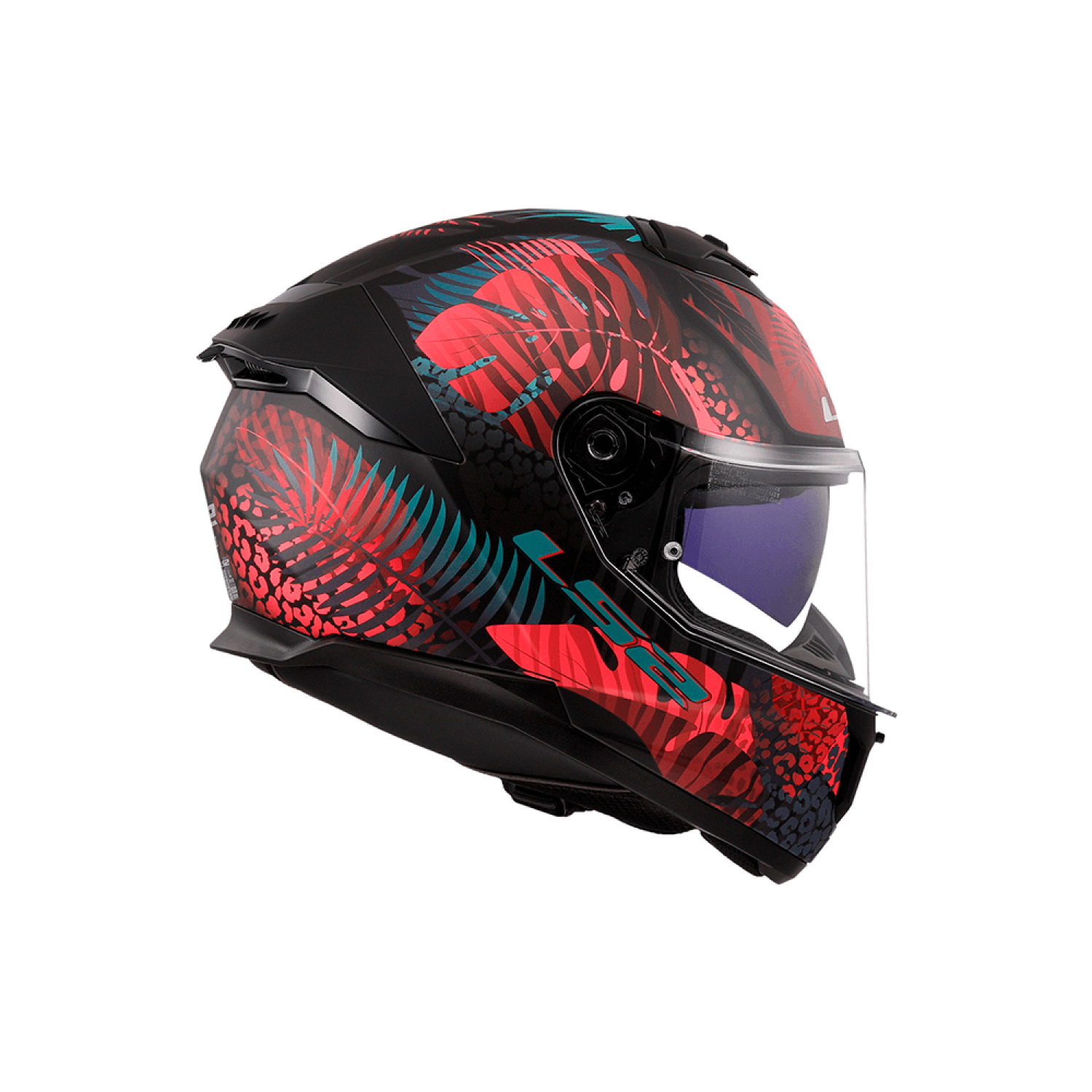 Capacete LS2 FF808 Stream 2 Jungle Preto Fosco/Rosa/Azul