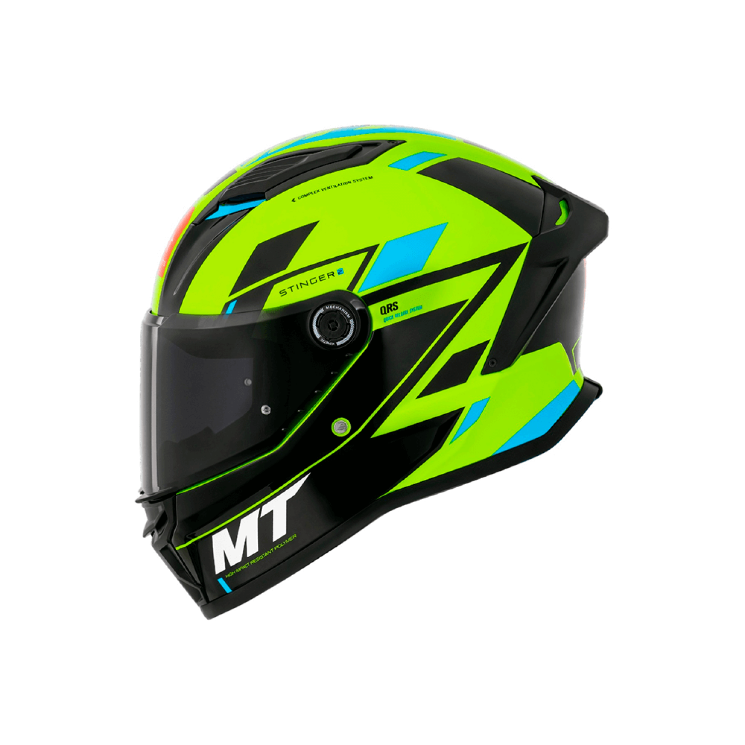 Capacete MT Stinger 2 Zivze C3 Fluor Amarelo/Preto
