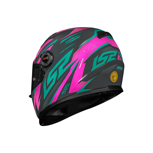Capacete LS2 FF358 Draze Cinza/Verde/Rosa