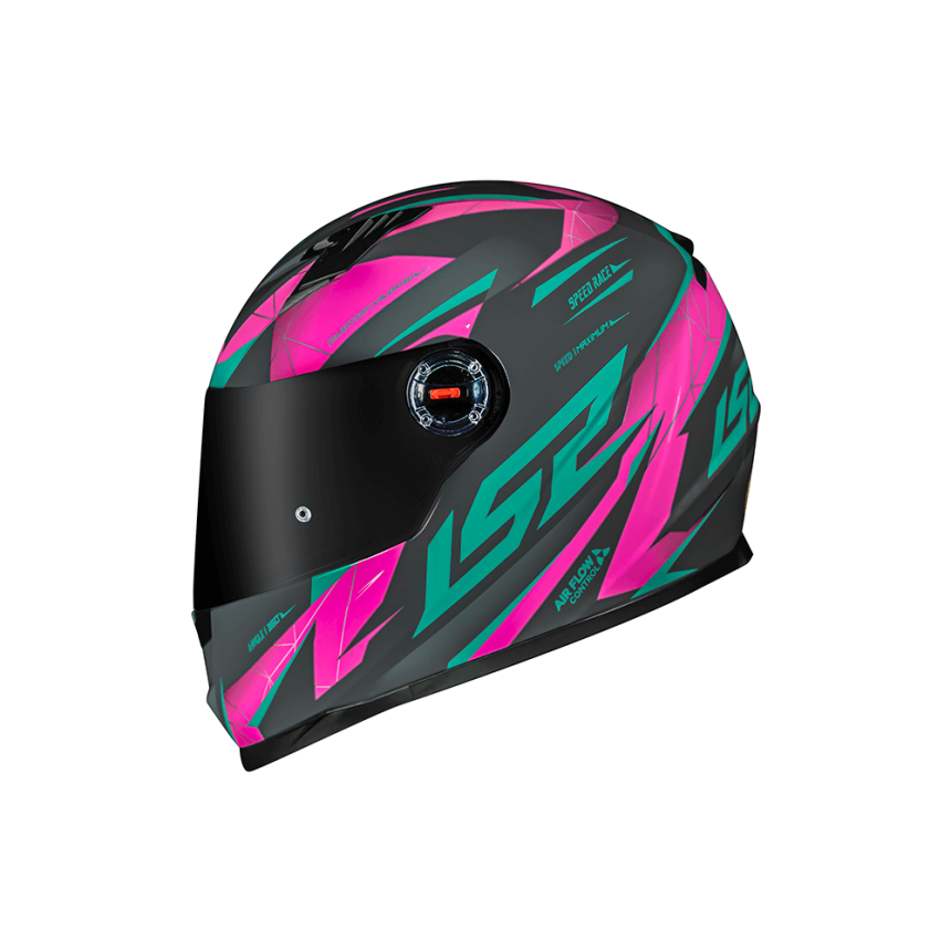 Capacete LS2 FF358 Draze Cinza/Verde/Rosa