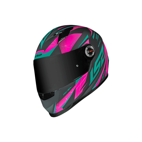 Capacete LS2 FF358 Draze Cinza/Verde/Rosa