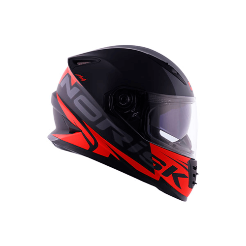 Capacete Norisk FF302 Manty Preto Fosco/Vermelho
