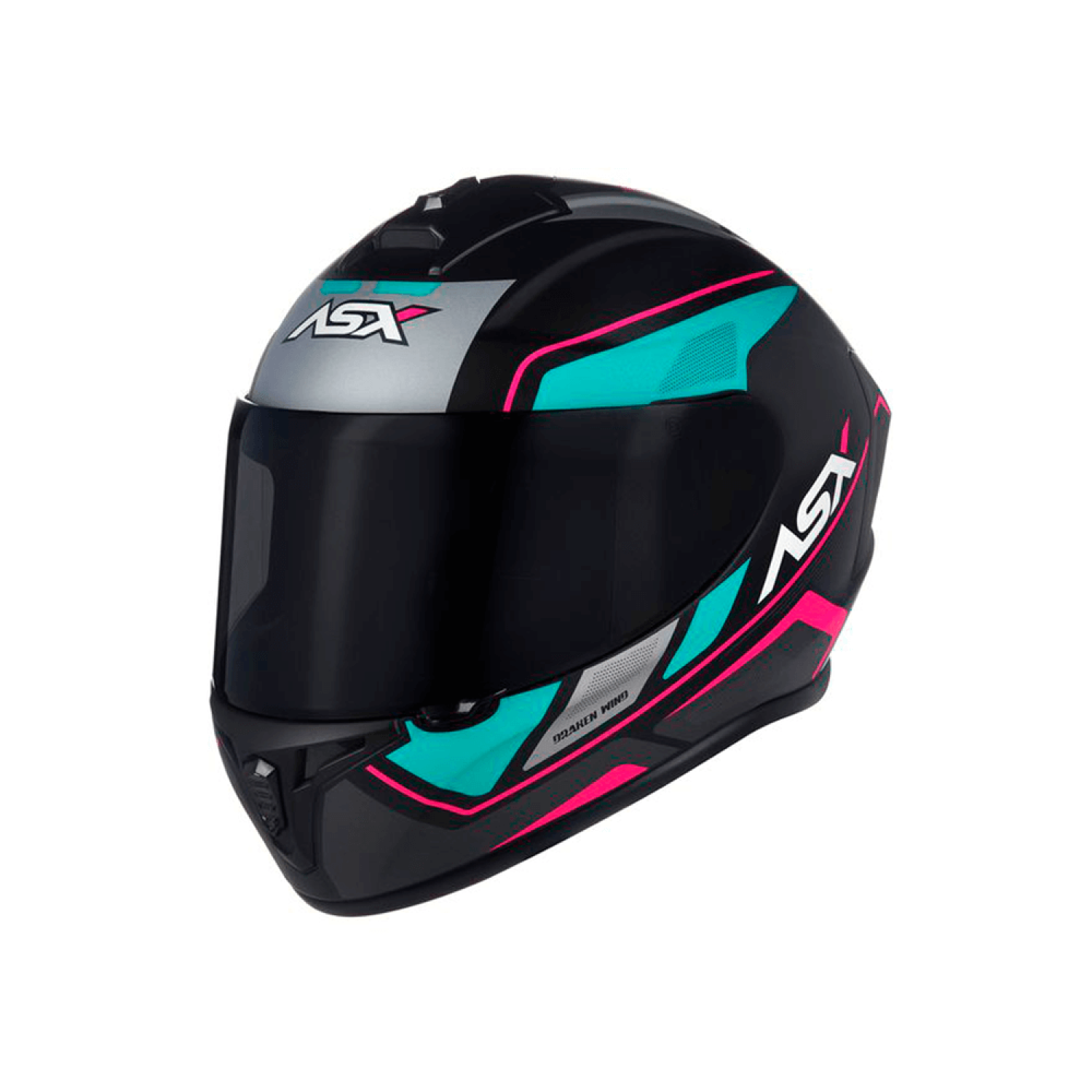 Capacete ASX Draken Wind Preto Fosco/Tifany/Rosa