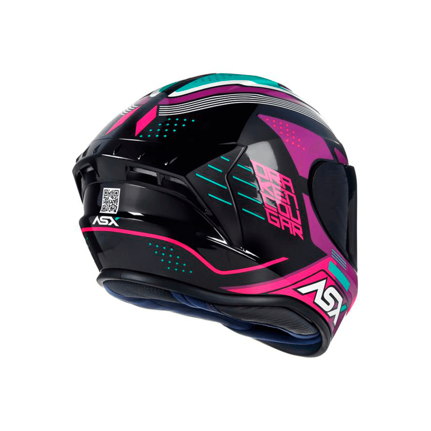 Capacete ASX Draken Cougar Preto/Rosa/Tifany
