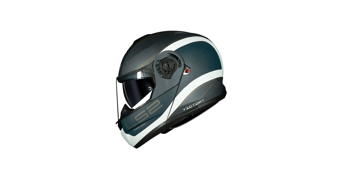 Capacete LS2 FF908 Strobe 2 Victory Cinza Fosco/Azul/Areia