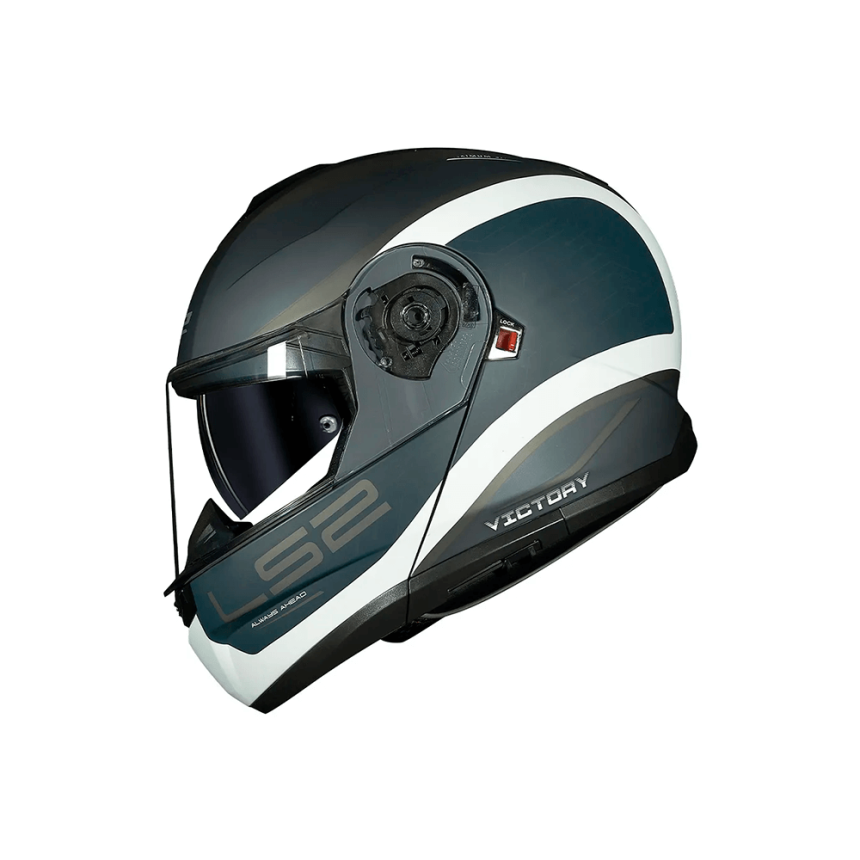 Capacete LS2 FF908 Strobe 2 Victory Cinza Fosco/Azul/Areia