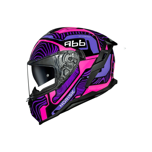 Capacete Norisk Strada 2 Fusion Roxo/Preto/Rosa