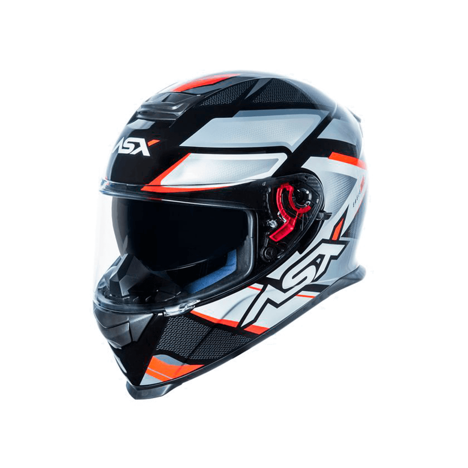 Capacete ASX Eagle SV Fast Preto/Cinza/Vermelho