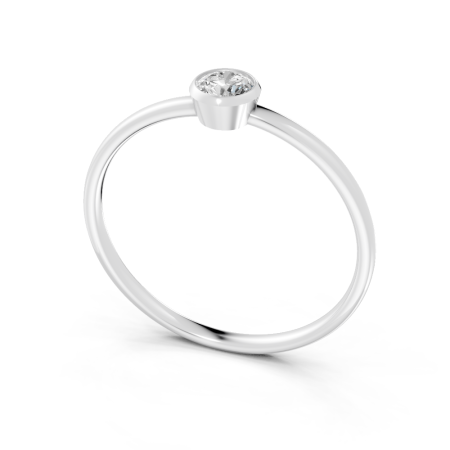 Anel Punto 15 Pontos Ouro Branco