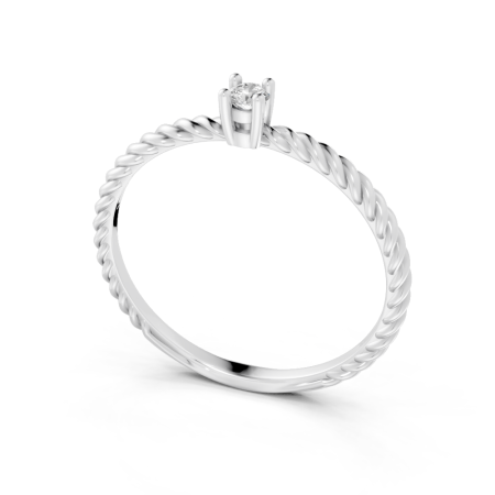 Anel Noi 5 Pontos Ouro Branco