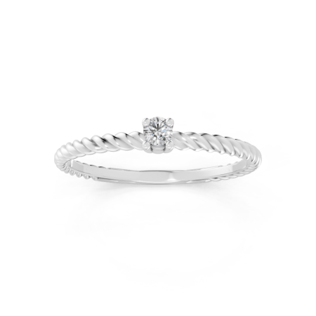 Anel Noi 5 Pontos Ouro Branco