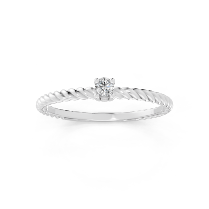 Anel Noi 5 Pontos Ouro Branco