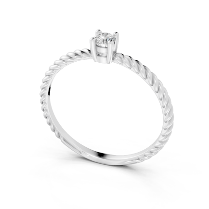 Anel Noi 10 Pontos Ouro Branco