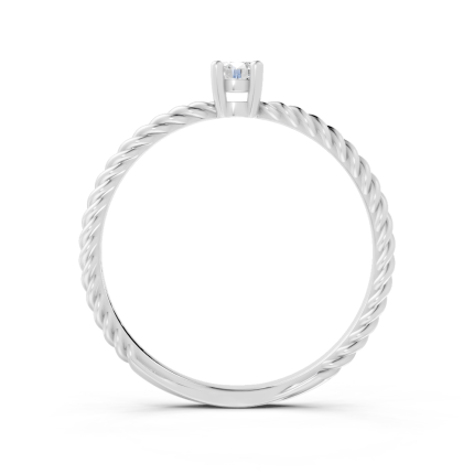 Anel Noi 10 Pontos Ouro Branco