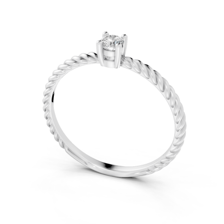 Anel Noi 10 Pontos Ouro Branco