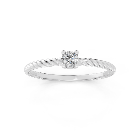 Anel Noi 10 Pontos Ouro Branco