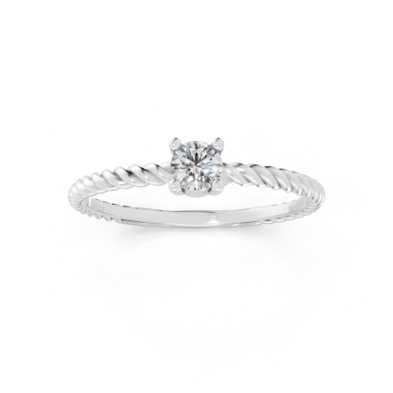 Anel Noi 15 Pontos Ouro Branco