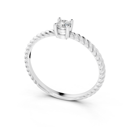 Anel Noi 15 Pontos Ouro Branco