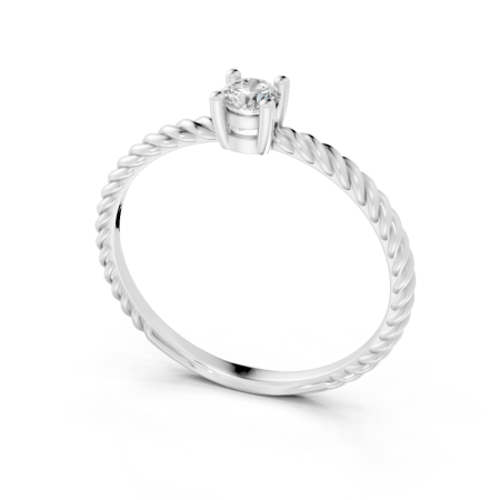 Anel Noi 15 Pontos Ouro Branco