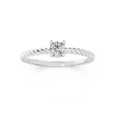 Anel Noi 15 Pontos Ouro Branco