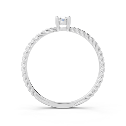 Anel Noi 15 Pontos Ouro Branco