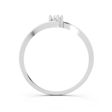 Anel Laccio 5 Pontos Ouro Branco