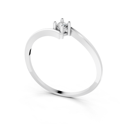 Anel Laccio 5 Pontos Ouro Branco