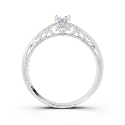 Anel Princess 20 Pontos Ouro Branco