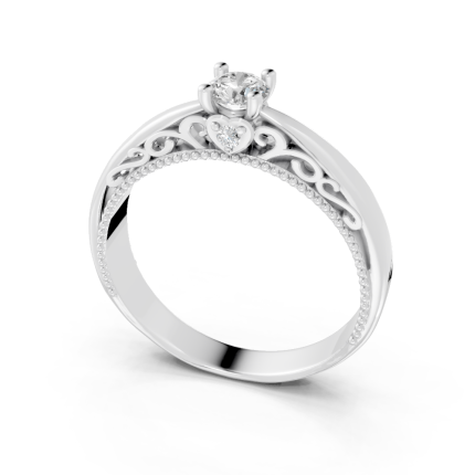 Anel Princess 20 Pontos Ouro Branco