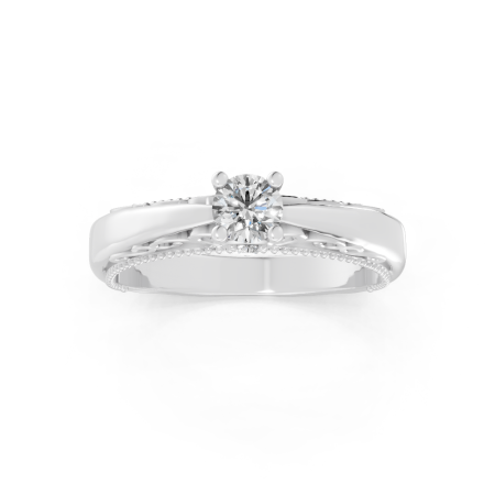 Anel Princess 20 Pontos Ouro Branco