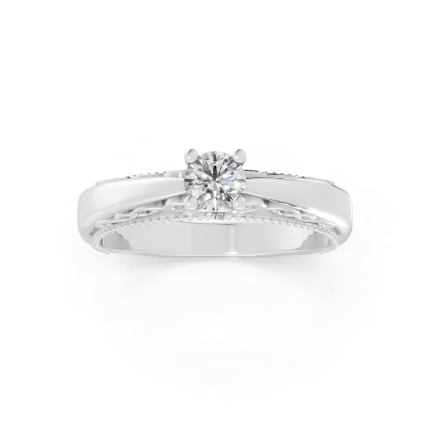 Anel Princess 20 Pontos Ouro Branco