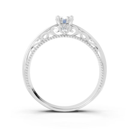 Anel Princess 30 Pontos Ouro Branco