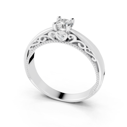 Anel Princess 30 Pontos Ouro Branco