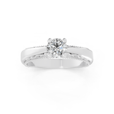 Anel Princess 40 Pontos Ouro Branco